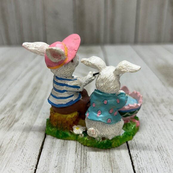 Vtg Easter Bunny Spring Time Resin Characters Set of 3 Home Decorations - Picture 3 of 10